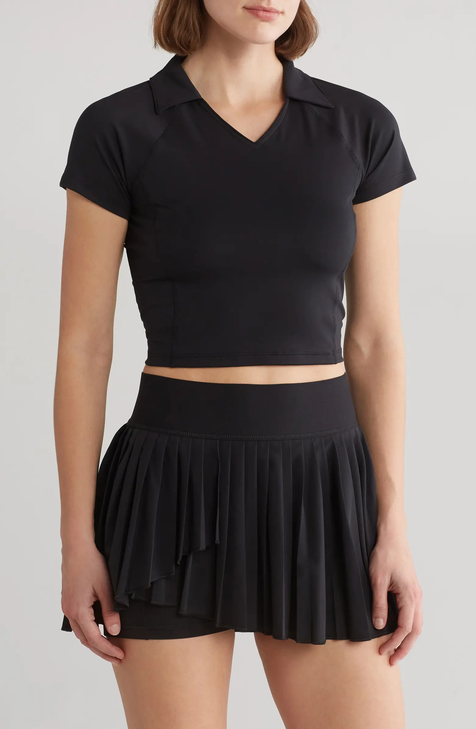 YOGALICIOUS Seaport Johnny Collar Crop Polo | Nordstromrack | Nordstrom Rack