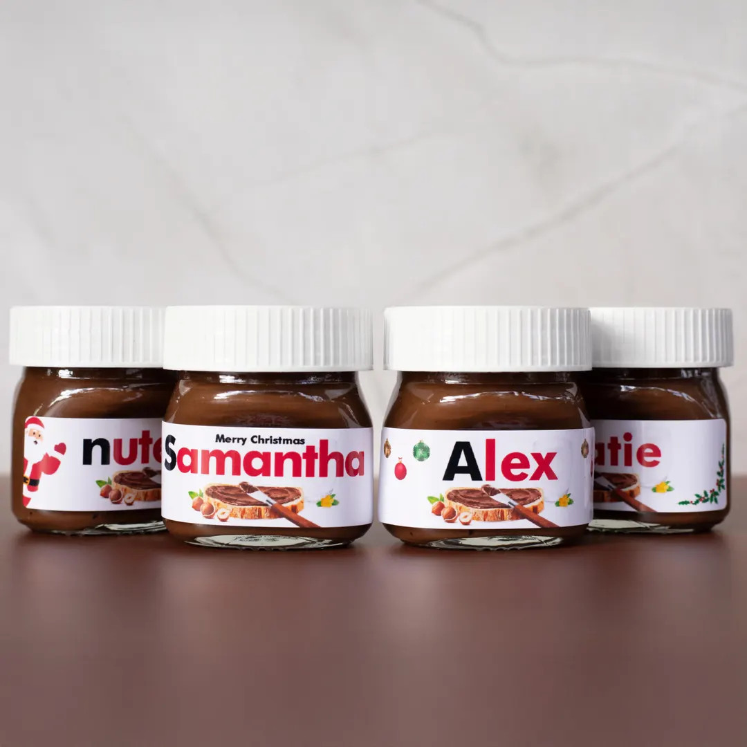 Mini Personalized Nutella Jars | Custom Name Gift | Stocking Stuffer | Christmas Favor | Wedding,... | Etsy (US)