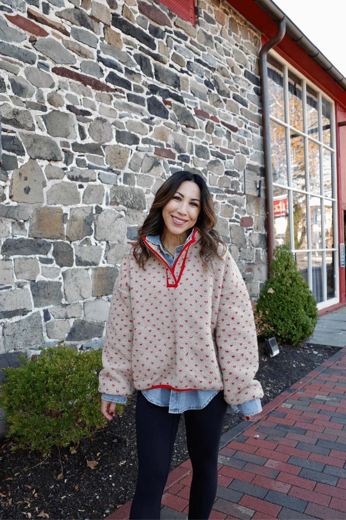 Wishlist Heart Sherpa Fleece Pullover | Social Threads