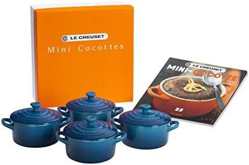 Le Creuset Stoneware Set of 4 Mini Cocottes with Cookbook, 8 oz. each, Marseille | Amazon (US)