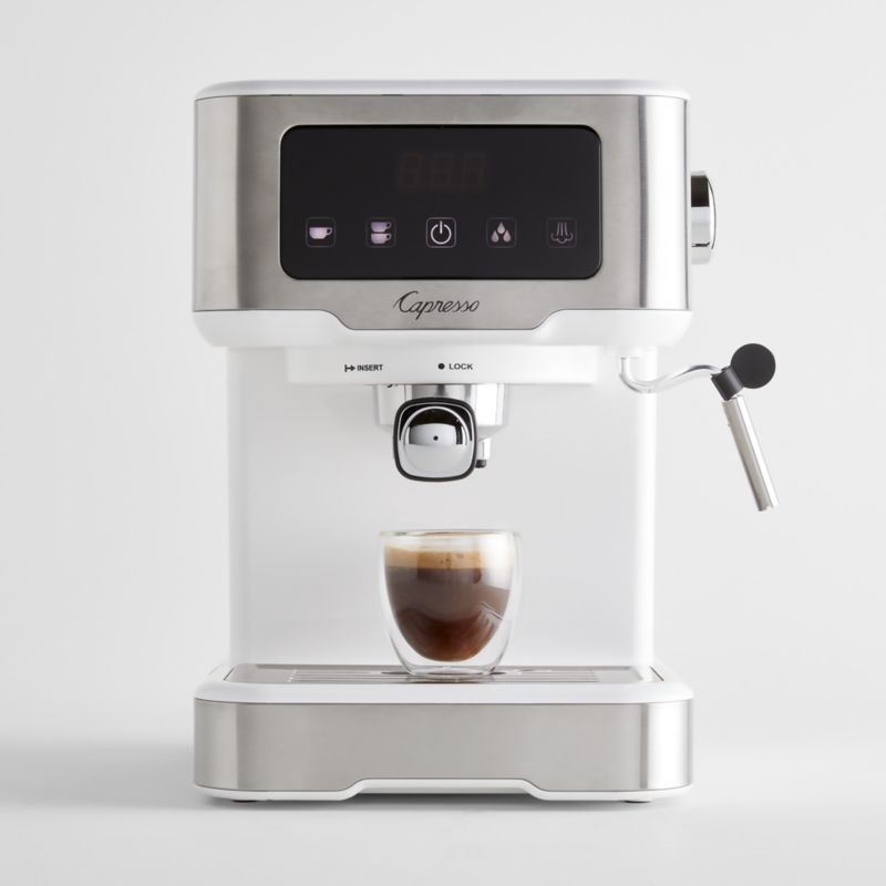 Capresso Cafe TS Touchscreen White Espresso Machine | Crate & Barrel | Crate & Barrel