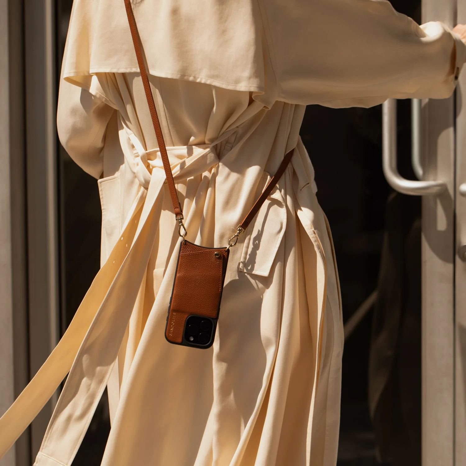 Emma Pebble Leather Crossbody Bandolier - Sienna/Gold | Bandolier