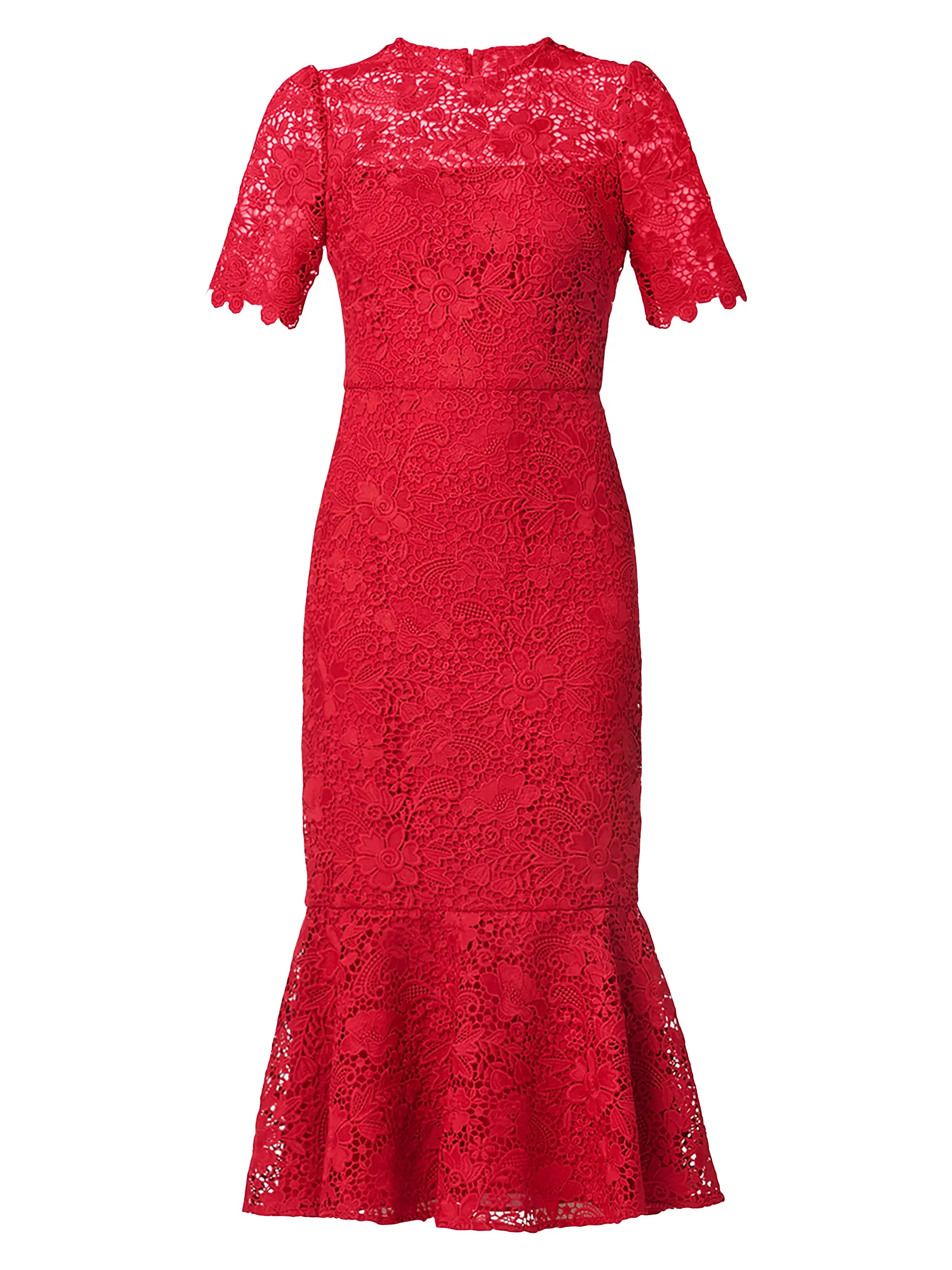 Shoshanna Darcy Floral Lace Midi-Dress | Saks Fifth Avenue | Saks Fifth Avenue