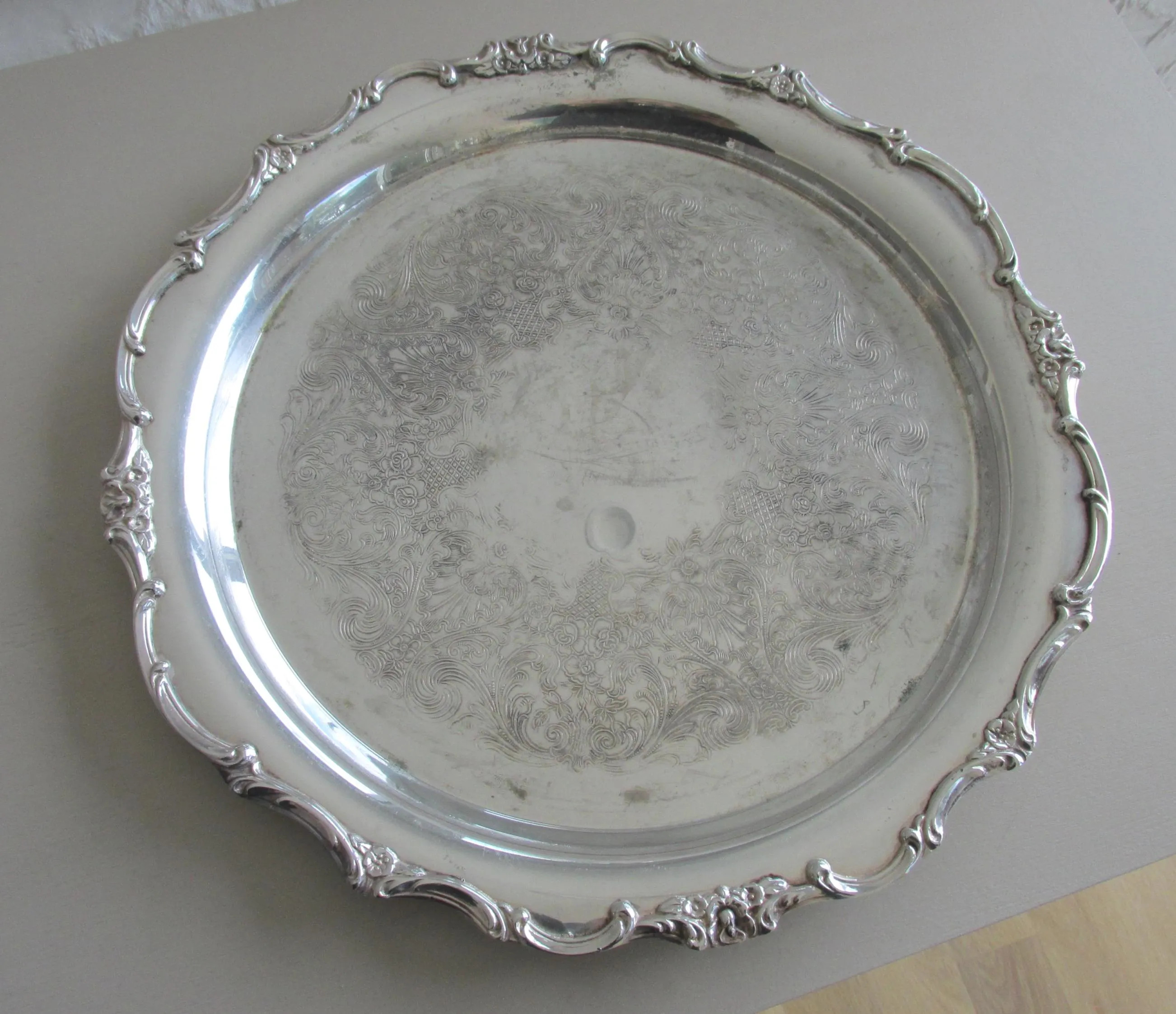 Tray - Silver Plate Round Tray "Wellington" 12 3/4 Inches - Vintage | Etsy (Global)