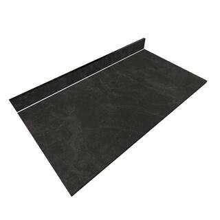 4 ft. L x 25 in. D Engineered Composite Countertop in Black Amani with Satin Finish | The Home Depot