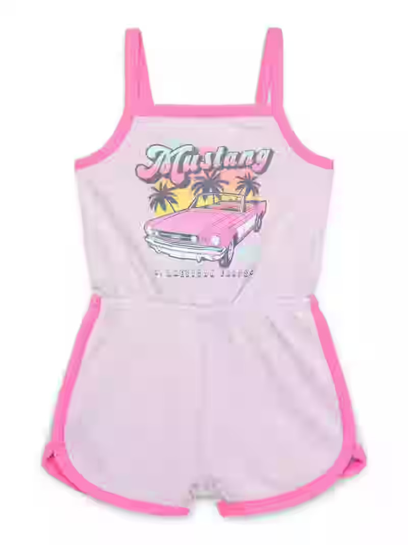 Mustang Toddler Girls Sleeveless Graphic Romper, Sizes 12M-5T | Walmart (US)