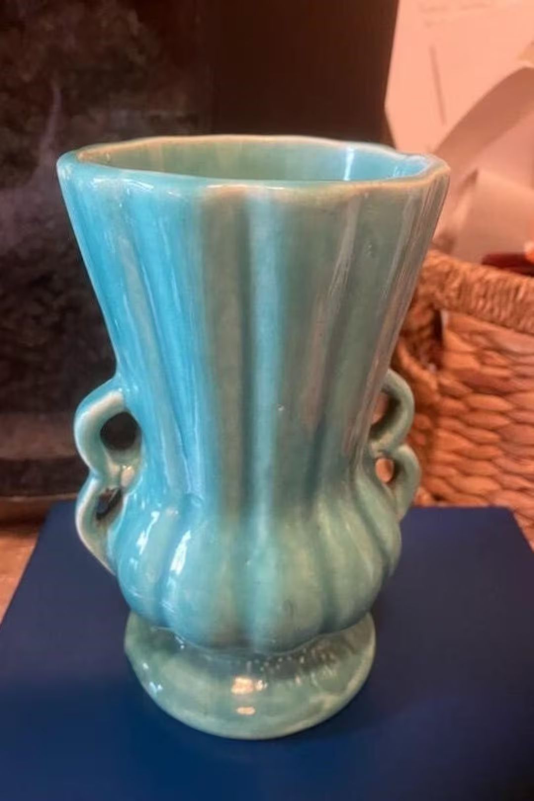 Turquoise Mccoy 6 Inch Vase With Handles - Etsy | Etsy (US)