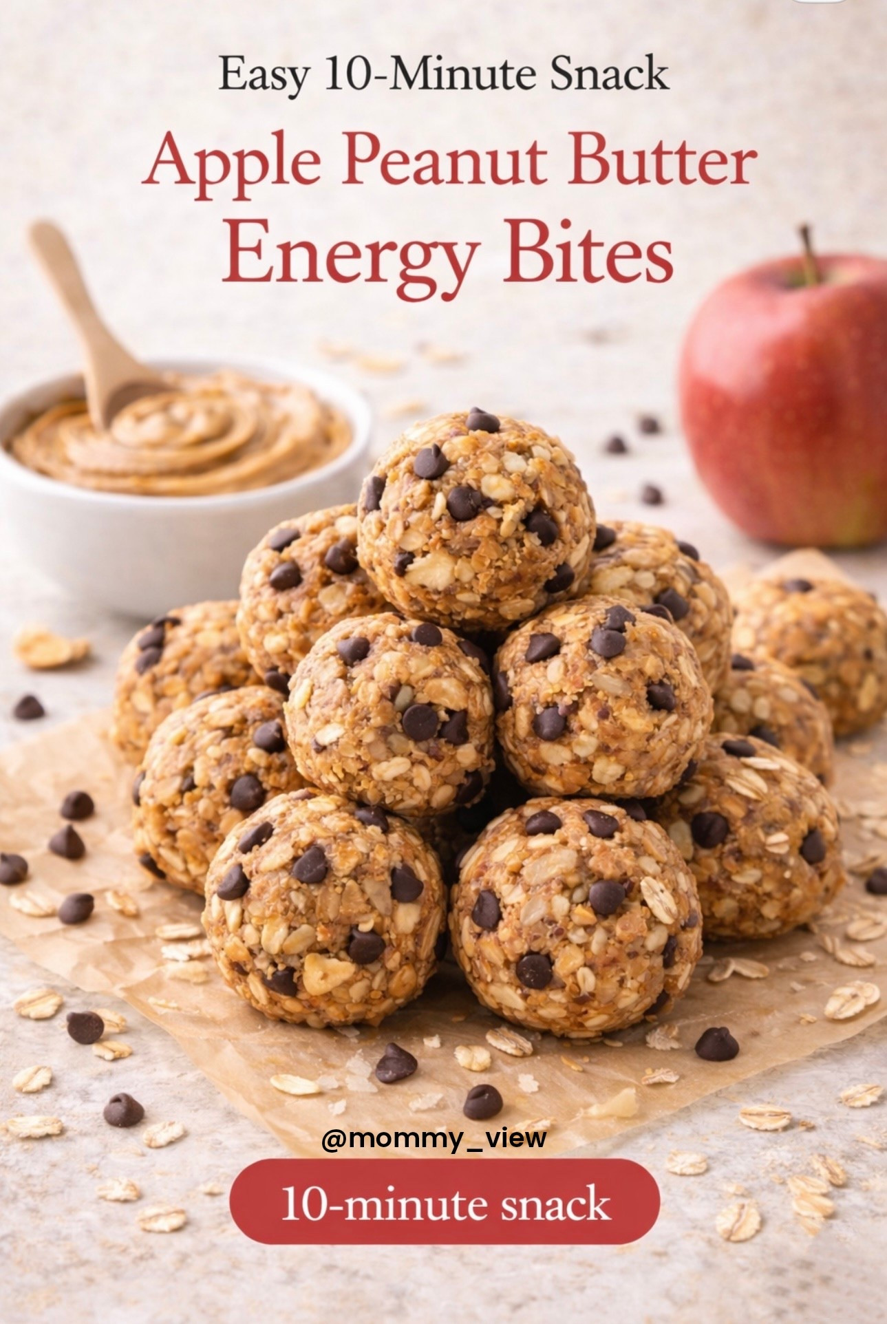 These apple peanut butter energy bites are a quick and easy snack you can make in just 10 minutes! They’re chewy, slightly sweet, and perfect for an afternoon energy boost, lunchboxes, or meal prep snacks.
Quick Recipe:
Mix together:
• 1 cup oats
• ½ cup peanut butter
• ¼ cup finely chopped dried apples (or fresh apples)
• 2 tbsp honey or maple syrup
• ¼ cup mini chocolate chips
Stir until combined, roll into small balls, and chill for 20 minutes. Enjoy!
Save this recipe for later!

#HealthySnackIdea #EnergyBites
#NoBakeSnack #EasySnackRecipe
#10MinuteRecipe #PeanutButterRecipes
#SnackIdeas #QuickSnacks
#HealthyTreats #MealPrepSnacks
#HomemadeSnacks #SimpleRecipes

#LTKKids #LTKmomlife #LTKfoodie