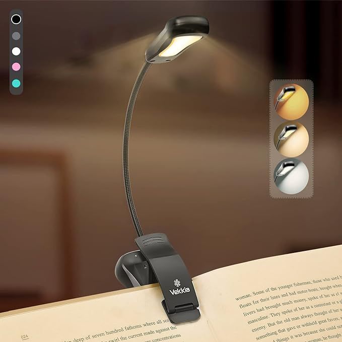 Vekkia/LuminoLite Rechargeable Book Light, Reading Lights for Books in Bed, 3 Colortemperature ×... | Amazon (US)