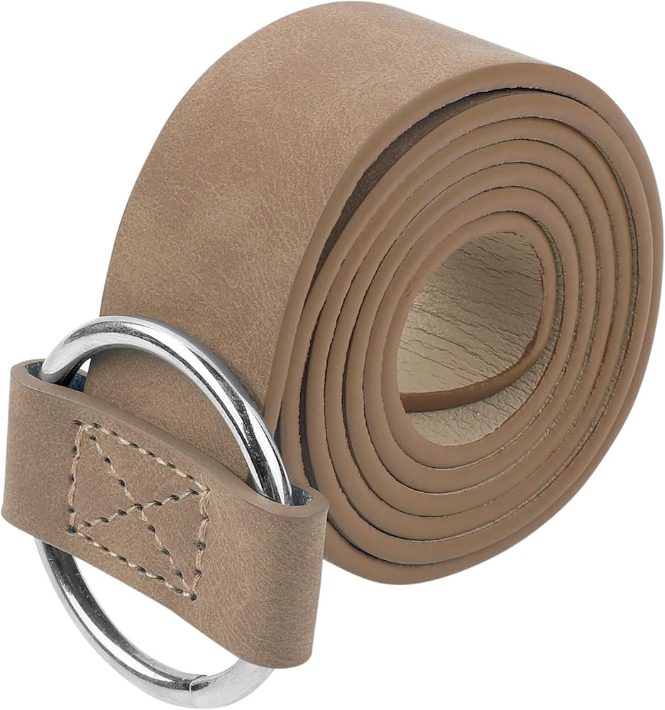 Women's Vintage Elegant Pinless Smooth Buckle Silver Circle Casual Belt for Jeans Dress | Amazon (US)