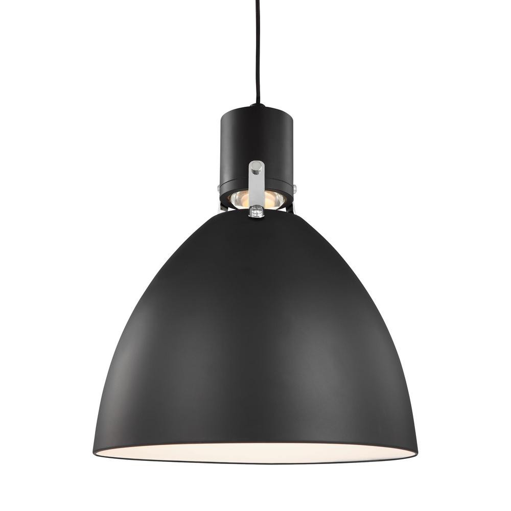 Feiss Brynne 14-Watt Matte Black Integrated LED Pendant-P1442MB-L1 - The Home Depot | The Home Depot