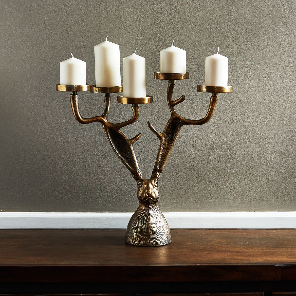Eric Bronzed Aluminum Candelabra Candle Holder Eric + Eloise Collection | Darby Creek Trading