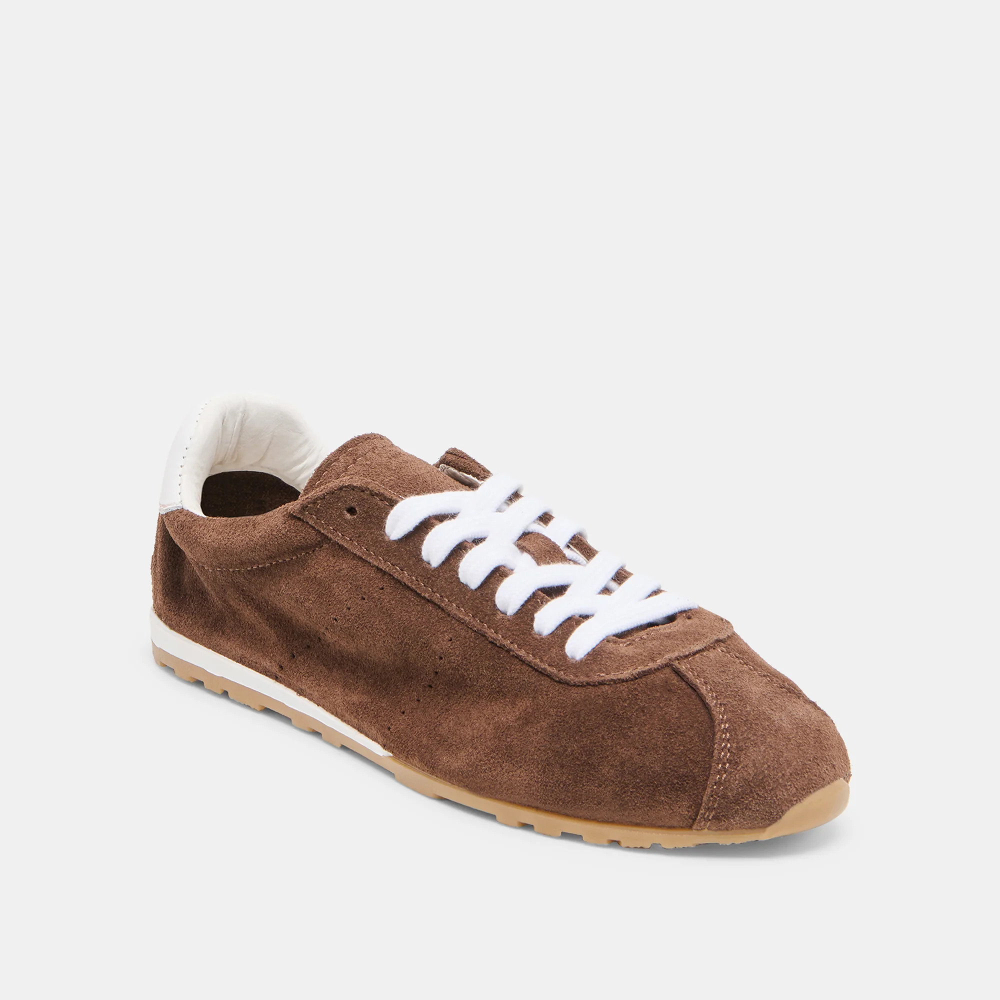 Serina Sneakers Dk Brown Suede | DolceVita.com