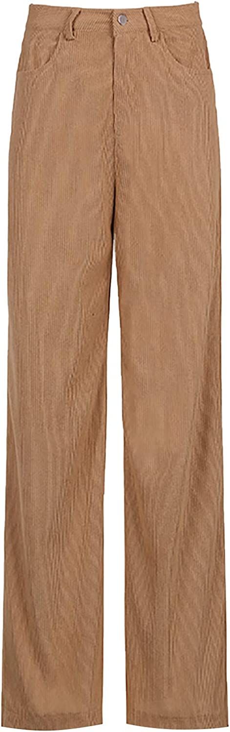 Hotkey Y2K Fashion Pants for Women High Waisted Wide Leg Corduroy Pants Straight Denim Jeans Casu... | Amazon (US)