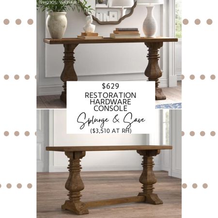 🚨BACK IN STOCK AND ON SALE FOR $559!🚨There’s only 6 left after it JUST came back in stock, so they are going quick. 

If you’re looking for a solid wood console table or entryway table, this could be it!  

Restoration Hardware Salvaged Wood Trestle Console Table dupe. Restoration Hardware Salvaged Wood Trestle Console Table look for less. Restoration Hardware dupes. Restoration Hardware entryway table. Restoration Hardware console table dupe. Restoration Hardware furniture dupes. Restoration Hardware side table. Entryway furniture. Entryway table. Decorating on a budget. Home decor sales. Home decor deals. Affordable home decor. Wood entryway table. Wayfair sale. Sale alert. Modern traditional home decor. Transitional home decor. Farmhouse. #lookforless #copycat #dupe #restorationhardware #wayfair #dupes #table #sidetable #console #entryway #lookalike 

#LTKsalealert #LTKstyletip #LTKhome