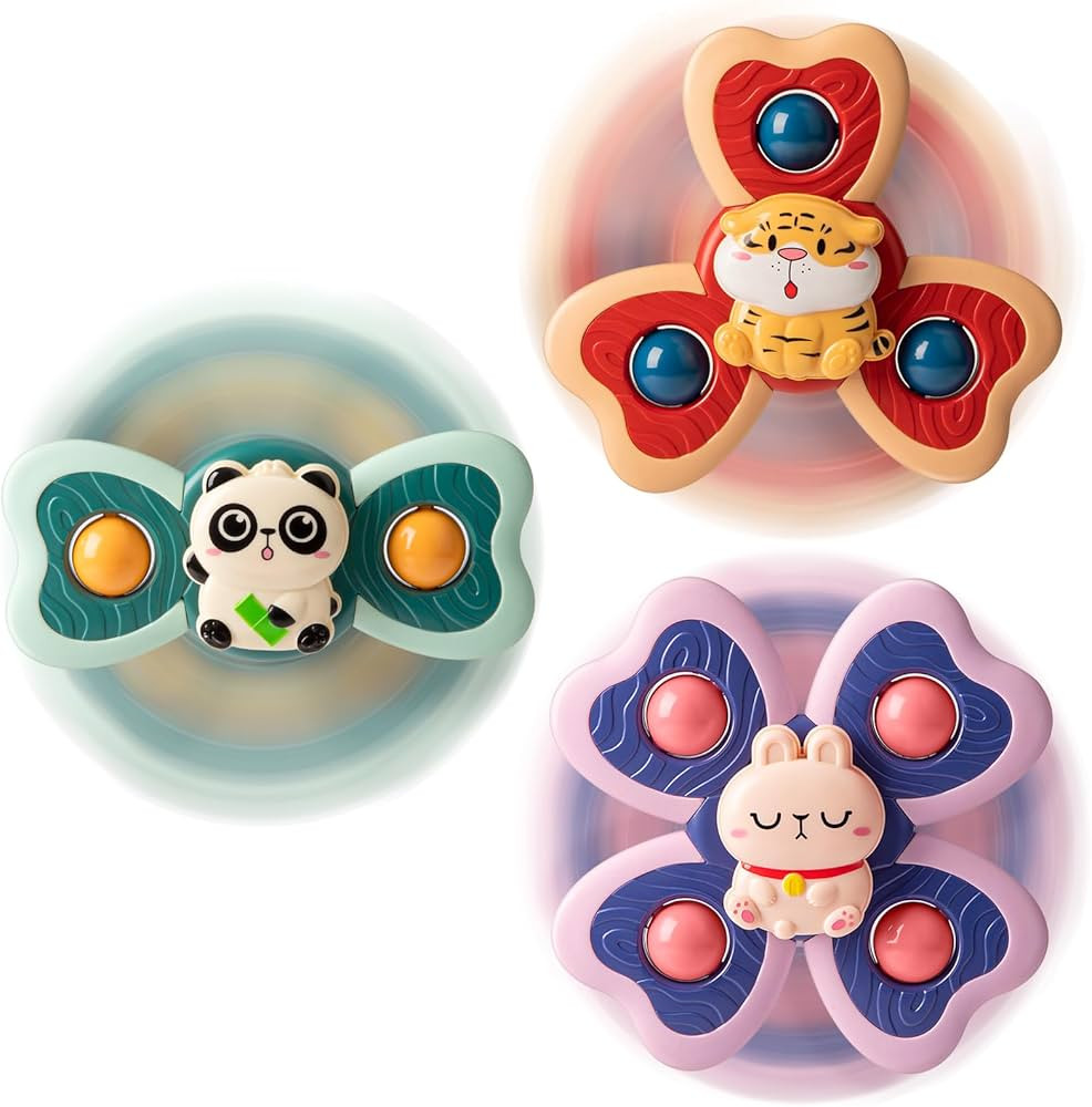 TOHIBEE 3-Piece Animal Suction Cup Spinner Toys for 1-3 Year Old Boys & Girls - Sensory Toys for ... | Amazon (US)