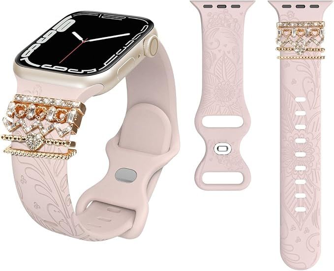 SKYLET Engraved Bands Compatible for Apple Watch Band 38mm 40mm 41mm 42mm 44mm 45mm with Decorati... | Amazon (US)