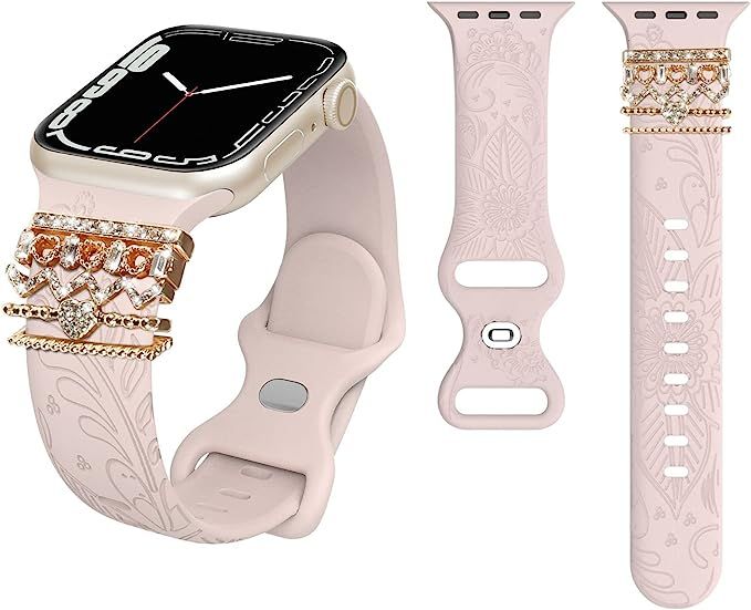 SKYLET Engraved Bands Compatible for Apple Watch Band 38mm 40mm 41mm 42mm 44mm 45mm with Decorati... | Amazon (US)