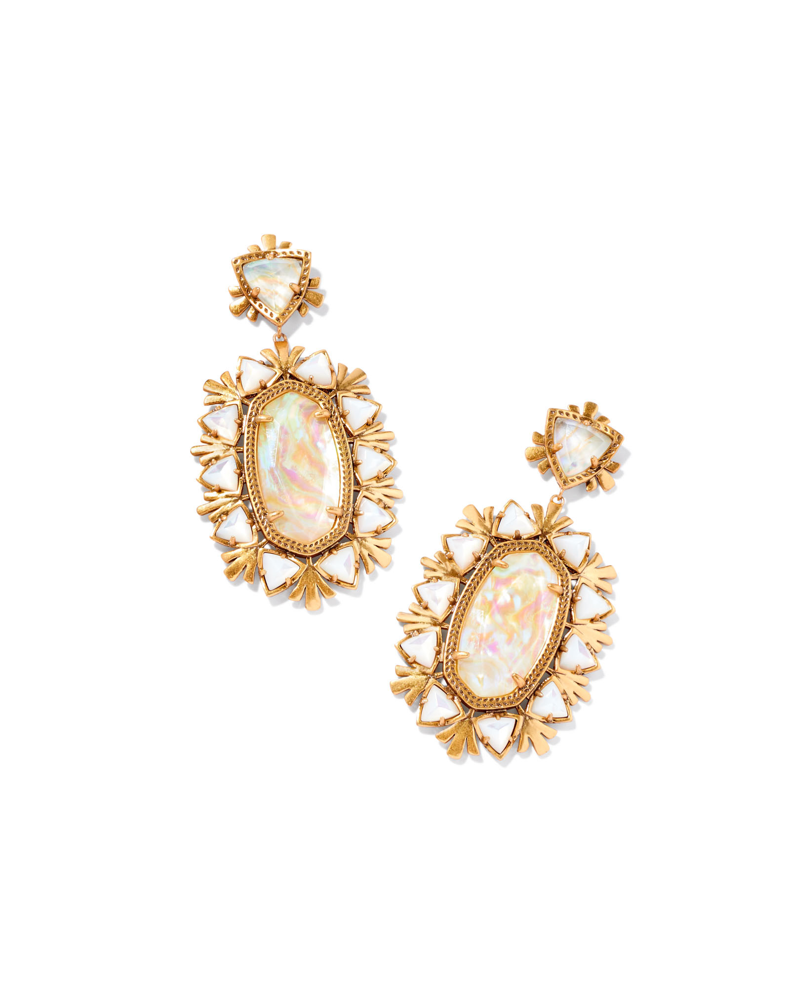 Havana Vintage Gold Statement Earrings in Iridescent Abalone | Kendra Scott