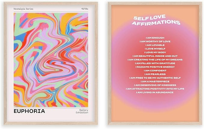 Jake Meets Kate Affirmation Aesthetic Wall Decor, Inspirational Wall Art Bedroom, Preppy Room Dec... | Amazon (US)