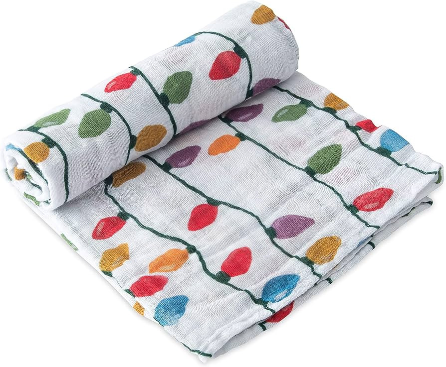 Little Unicorn – Christmas Bulbs Cotton Muslin Swaddle Blanket | Single | 100% Cotton | Super S... | Amazon (US)