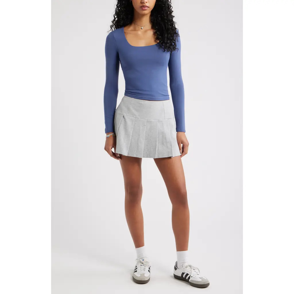 BP. Long Sleeve Square Neck T-Shirt in Blue Indigo at Nordstrom, Size Large | Nordstrom