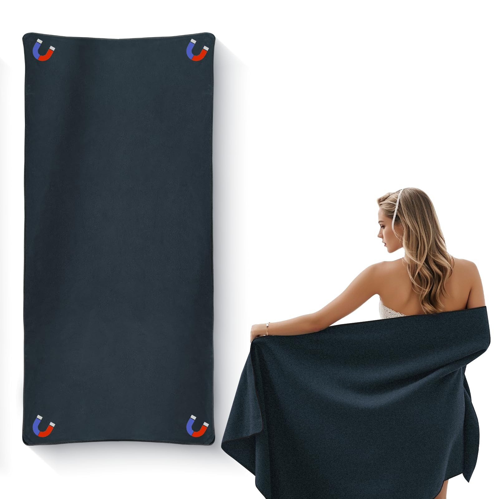 Outdoor Magnetic Bath Towel 75"X30" Quick Dry Microfiber Material with Magnetic Corners Resistant... | Amazon (US)