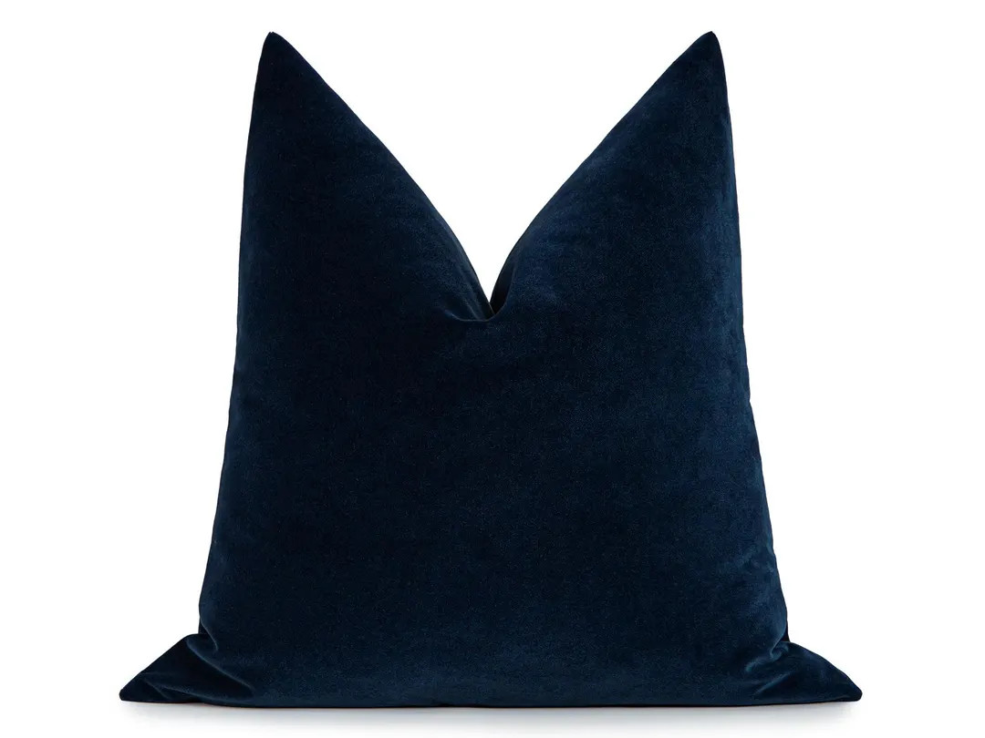 Navy Velvet Pillow Cover | Soft Euro Sham & Cushion | Etsy (US)