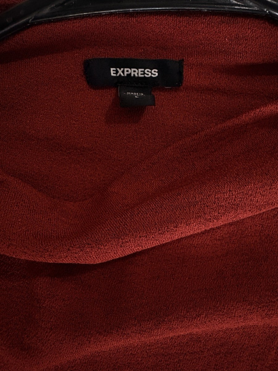 Express Red Mock Neck Sleeveless Asymmetrical Hem Blouse L Women Regular Size | eBay | eBay US