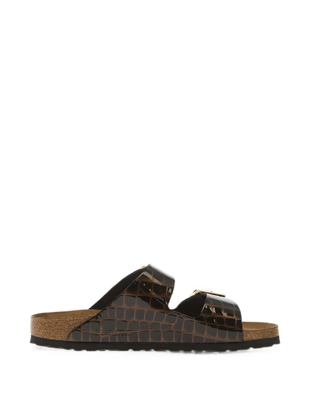 Birkenstock Arizona croc-effect leather sandals - Brown | Farfetch Global