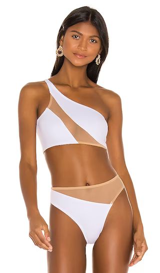 Snake Mesh Bikini Top in White & Nude Mesh | Revolve Clothing (Global)