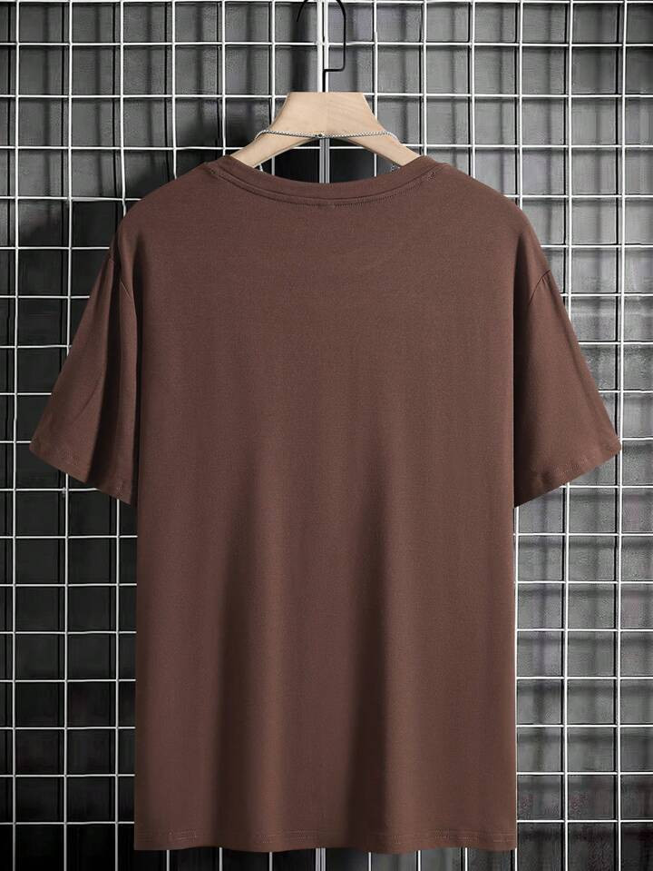 Manfinity Homme Men's Solid Color Round Neck Short Sleeve T-Shirt | SHEIN