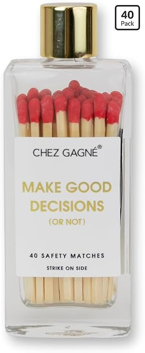 Funny Decorative Candle Matches - Make Good Decisions (Or Not) (40ct) - Glass Bottle Safety Match... | Amazon (US)