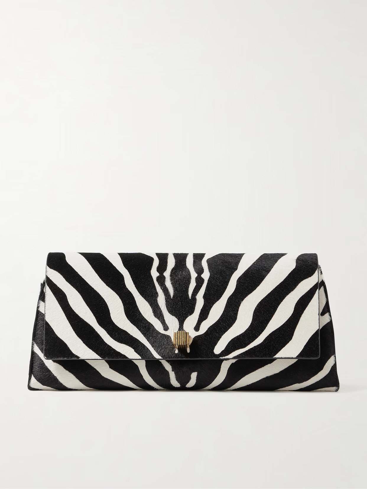 KHAITE - Audrey Zebra-print Calf Hair Clutch - Animal print | NET-A-PORTER (US)