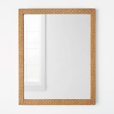24" x 30" Woven Check Wall Mirror Natural - Threshold™ designed with Studio McGee | Target