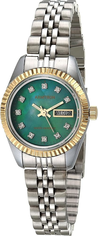 Armitron Women's Day/Date Crystal Accented Dial Metal Bracelet Watch, 75/2475 | Amazon (US)