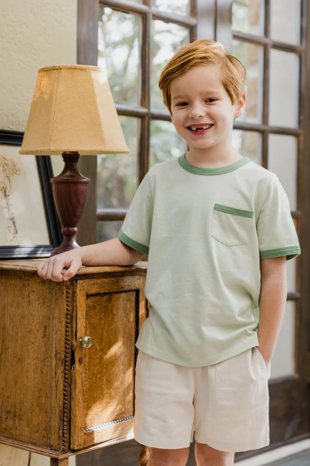 Jacob Ringer Tee in Seafoam with Mint | Baybala