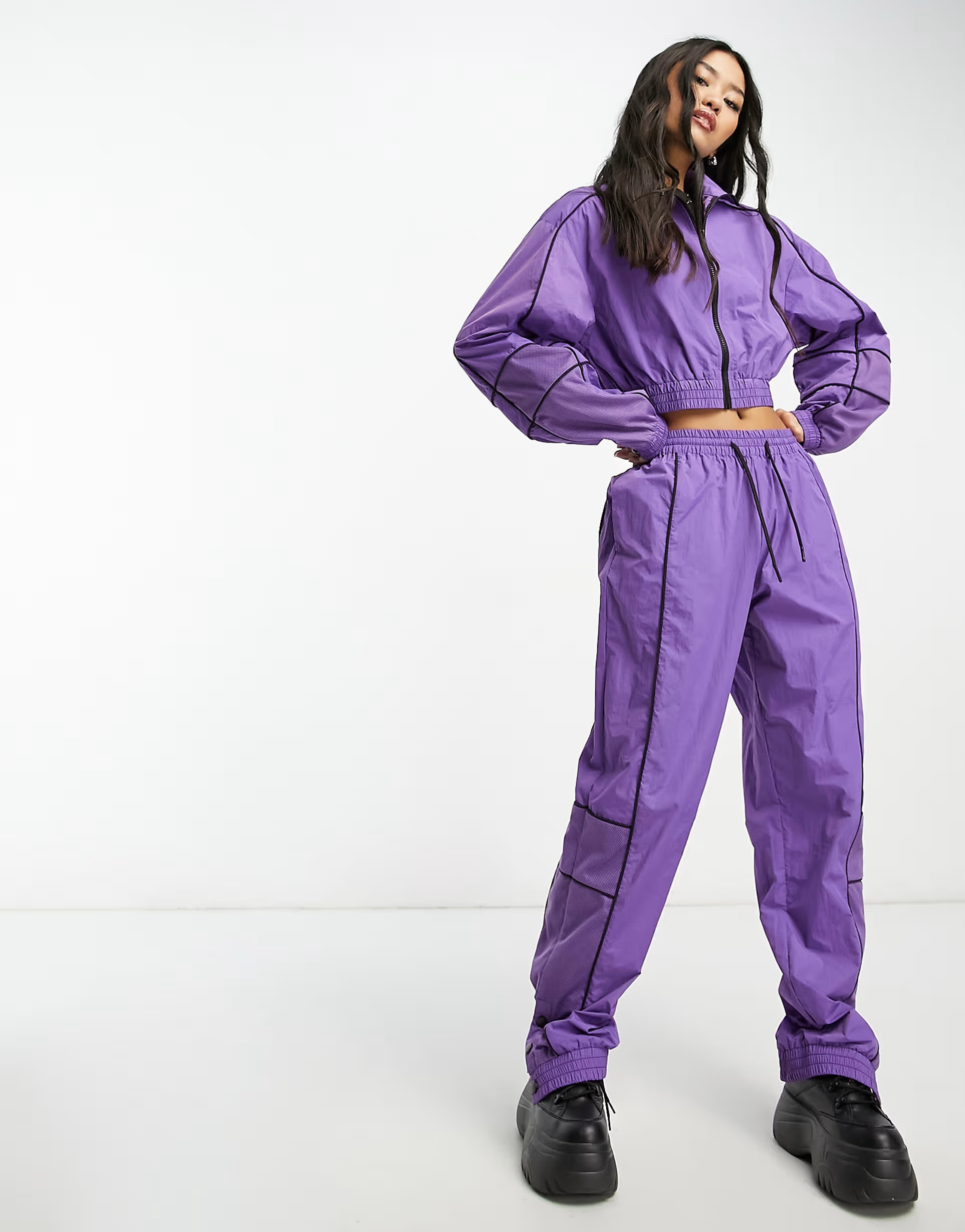 ASOS DESIGN piped detail track pant in purple - part of a set | ASOS (Global)