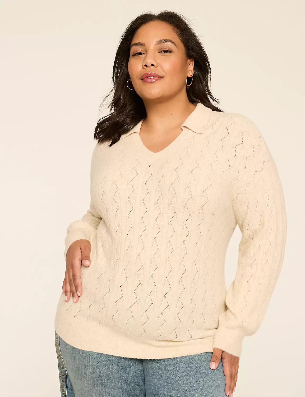 Collared V-Neck Sweater | LaneBryant | Lane Bryant (US)