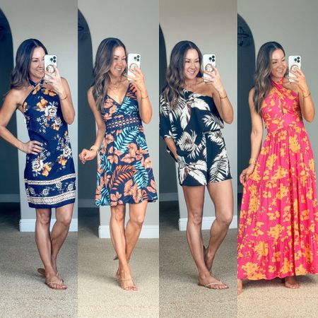 Resortwear Outfits Cupshe
Cabo vacation 
Use code HOLLYS15 for 15% off orders $65+ or HOLLYS20 for 20% off orders $109+

Everything is unaltered -I am wearing size XS in all styles- Blue floral halter neck dress, floral maxi dress, yellow wrap dress, one shoulder romper

Resort wear  Resort style  Vacation  Vacation outfits  Dress  Maxi dress  Strapless dress    Romper  Vacation dresses  Trendy fashion  Women’s fashion  Petite fashion 




#LTKsalealert #LTKtravel #LTKfindsunder50