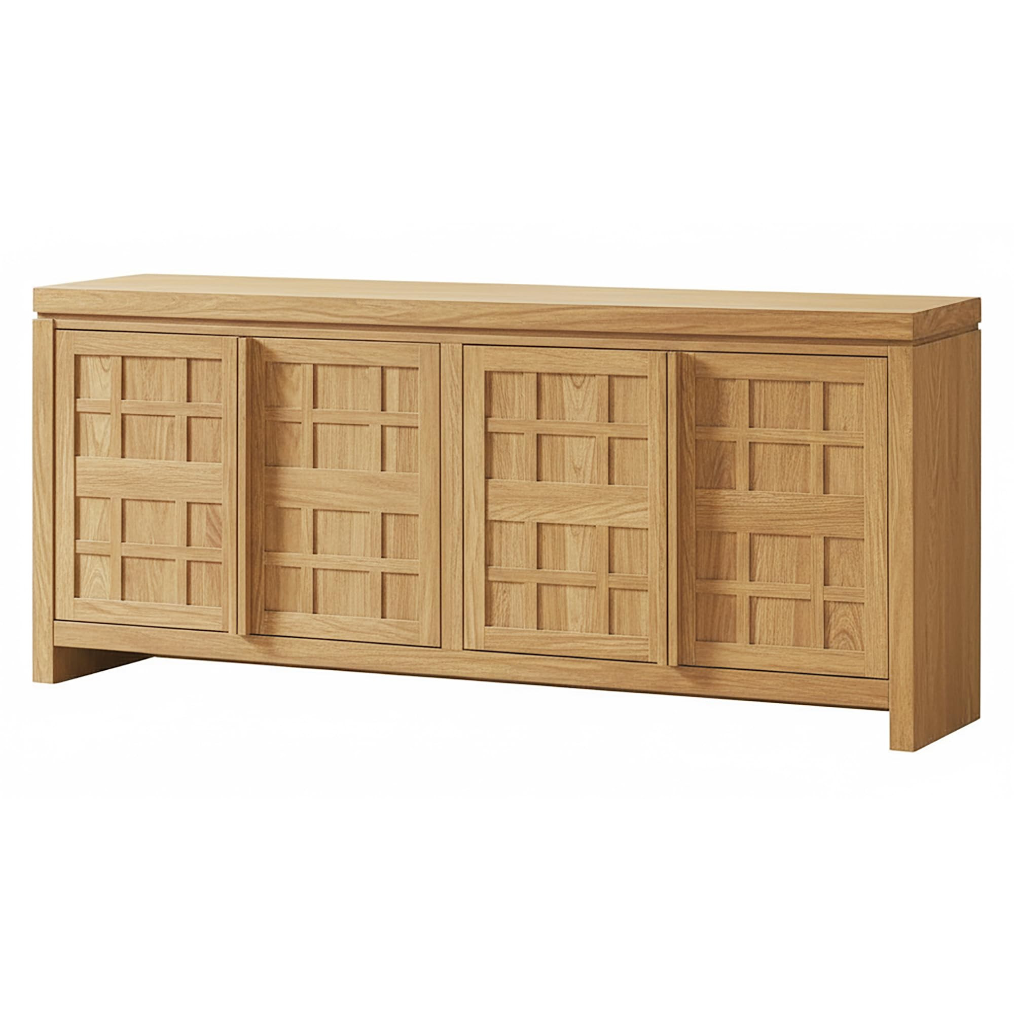 Walker Edison Booker Modern Sideboard/TV Stand with Adjustable Cabinets, 74 Inch, Heritage Oak | Amazon (US)