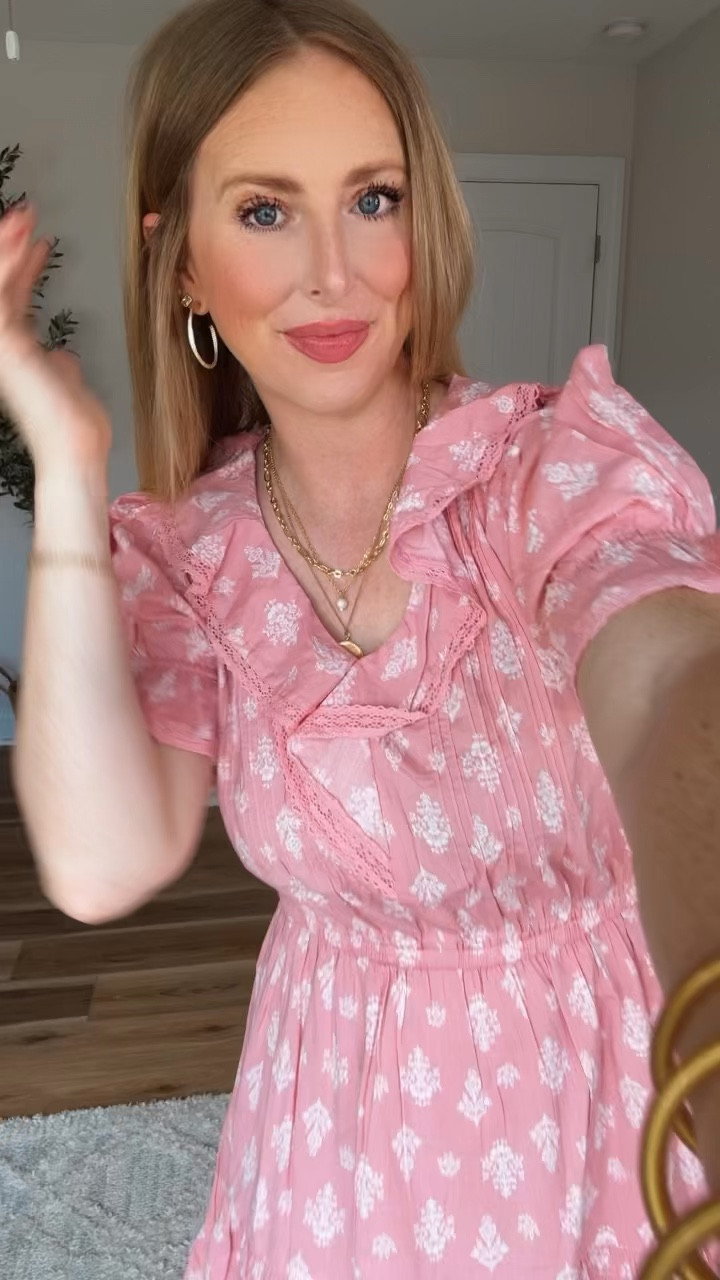 Kohls outfit try on! Such a pretty pink ruffle mini dress. Wearing a size small 


@kohls #kohls #kohlspartner 

#LTKootd #LTKmomlife