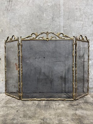 Brass Fireplace Screen Vintage Ornate  – Folding Rococo Style Fireguard | eBay US