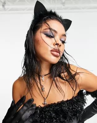 ASOS DESIGN Halloween headband with cat ears and fur | ASOS (Global)