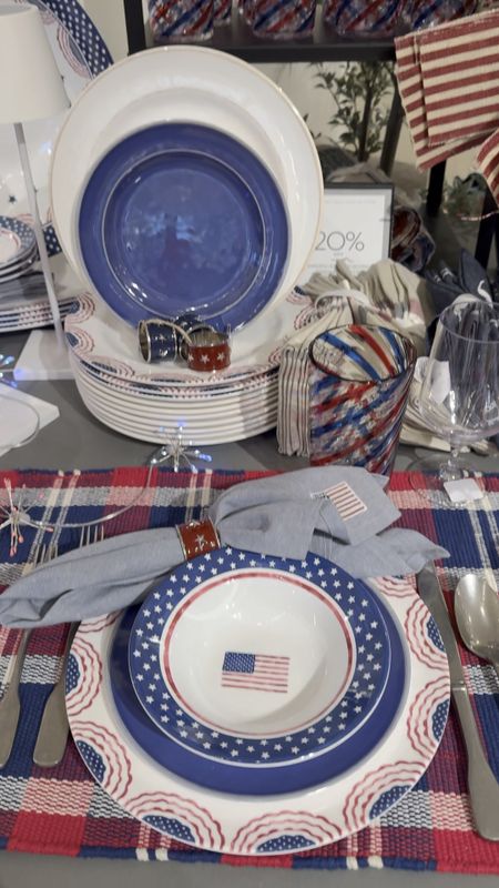 Fourth of July tabletop decor, patriotic place setting, Fourth of July party 

#LTKVideo #LTKHome #LTKSeasonal