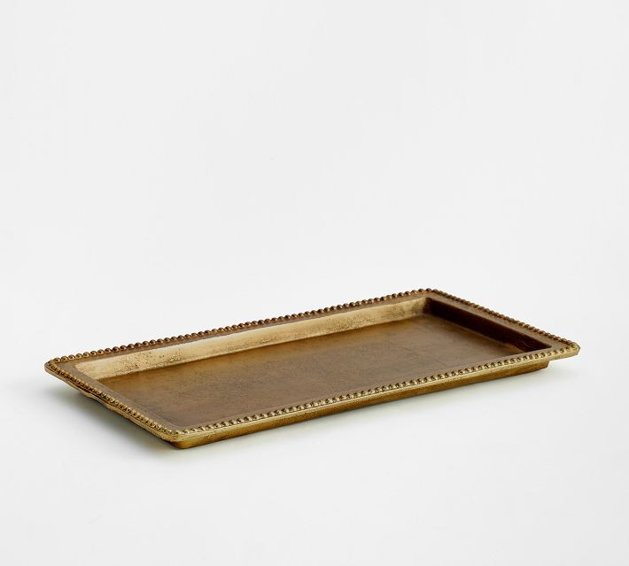 Beaded Brass Tray | Pottery Barn (US)