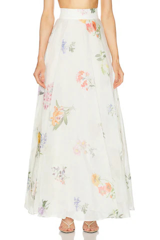 Zimmermann Natura Maxi Skirt in Multi Botanical Ivory | FWRD | FWRD 