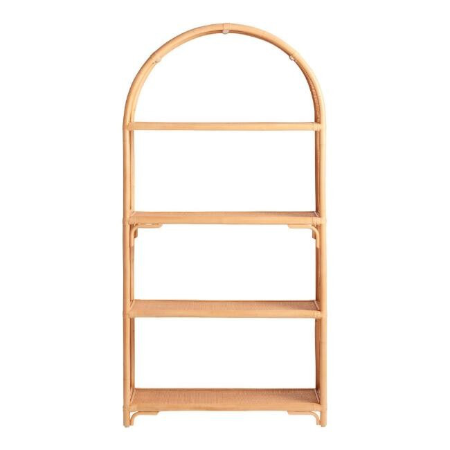 Tall Rattan Arch Darlene Bookshelf | World Market