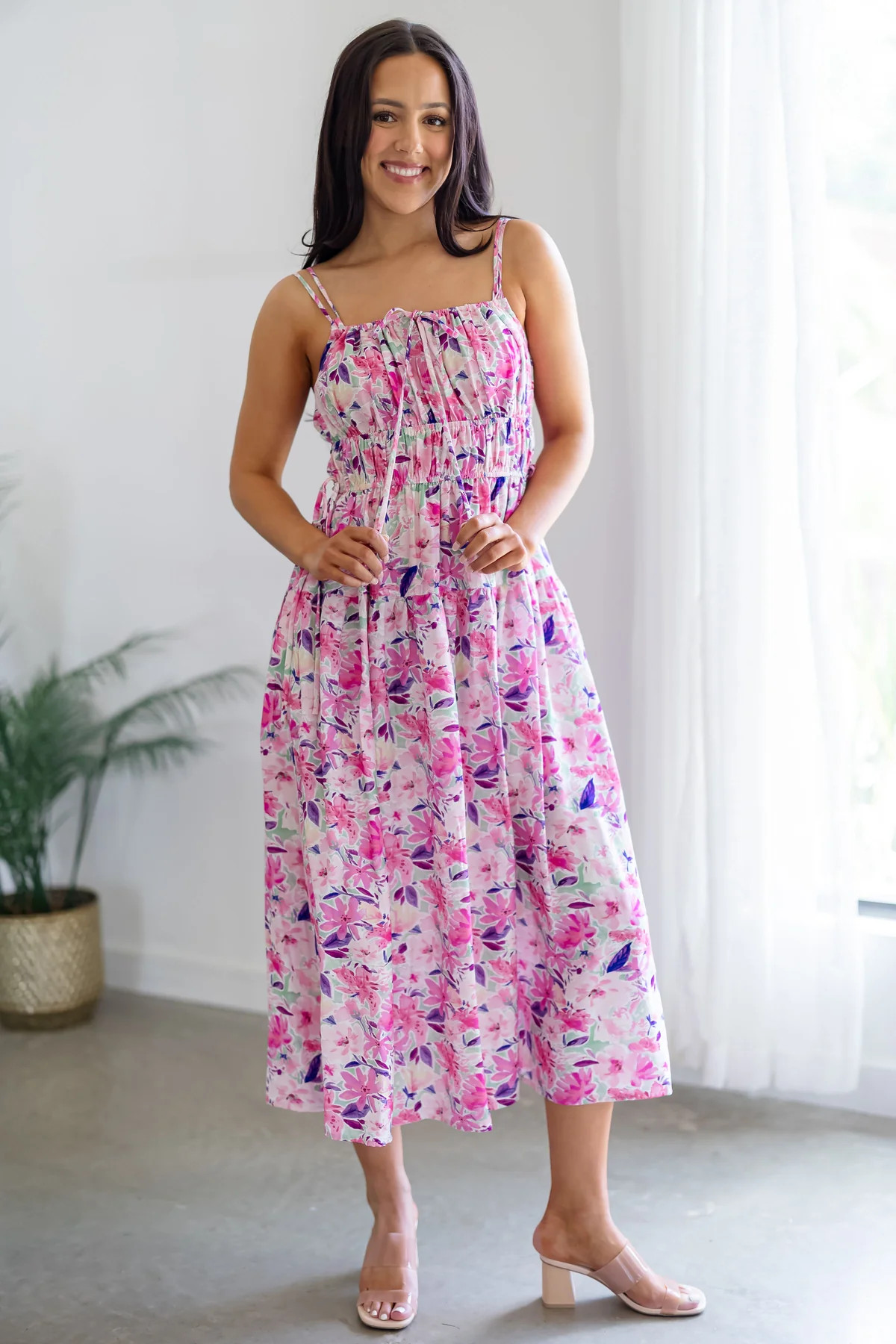 Jennifer Dress - Pink/Sage | Landry Kate