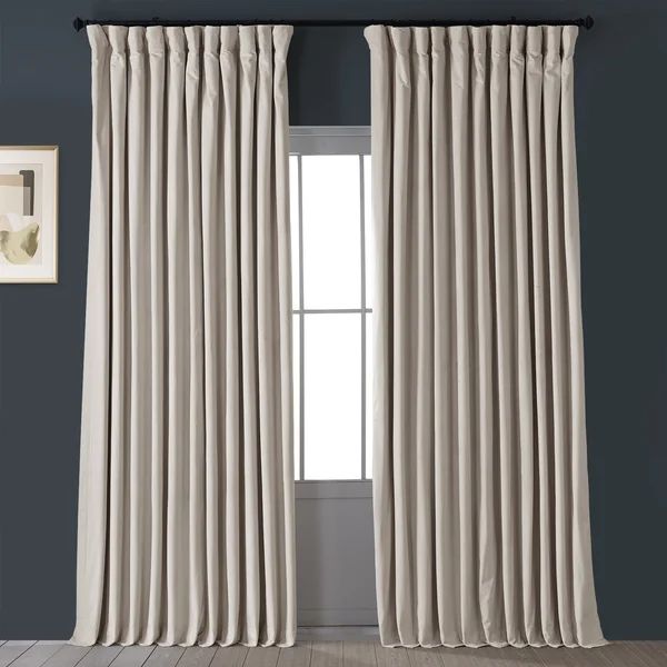 Signature Blackout Double Wide Velvet Rod Pocket  Single Curtain Panel | Wayfair North America